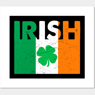 Irish Ireland Flag Shamrock St. Patrick's Day T-Shirt Posters and Art